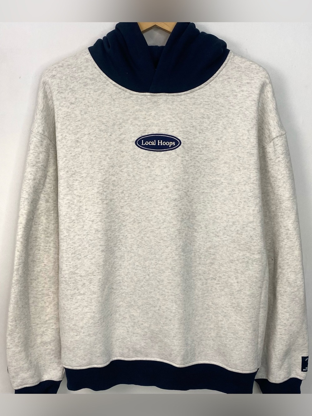 Local Hoops Two-Tone Colorblock Thermal Pullover Hoodie Sweatshirt Size Large